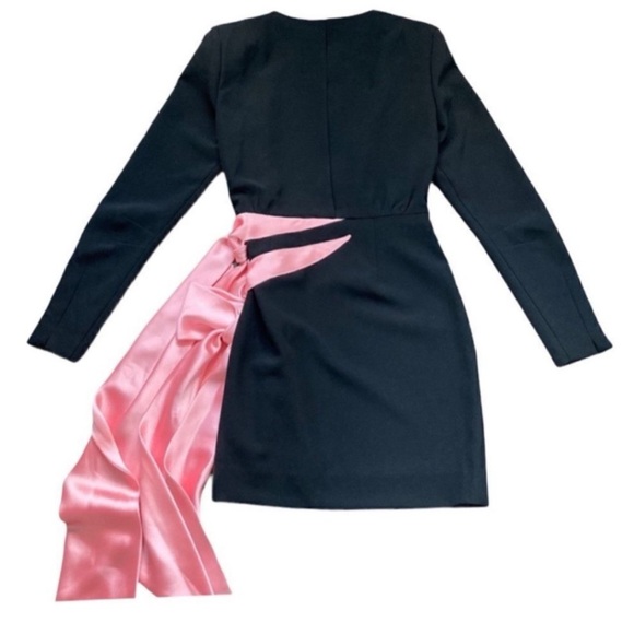 RONNY Kobo Freya Pink Bow Long Sleeve Retro 80’s Style Cocktail Mini Medium NEW - Picture 9 of 14